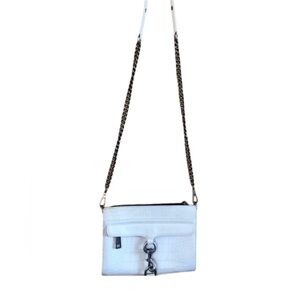 Rebecca Minkoff M.A.C. Bag Off-White Matte Croc w/Brushed silver accents EUC